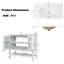 Meuble-lavabo 36 po avec lavabo en céramique, meuble-lavabo avec tablette réglable et tablette ouverte-11079369