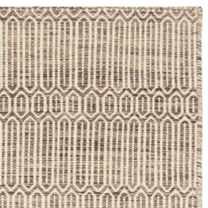 Georgiana Hand Woven Flat Weave Wool Pile Geometric Rug, Rectangle 4' x 6'