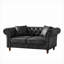 Canapé en tissu 66 po Chesterfield ‌tech, canapé à accoudoirs roulés en tissu de haute technologie, canapé rembourré de style Mid-Century moderne, canapé 2 places pour le salon, le bureau, un appartement, noir-851071481