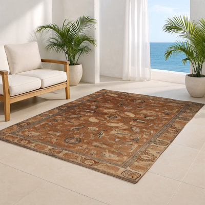 Tapis d'intérieur et d'extérieur brun Persian