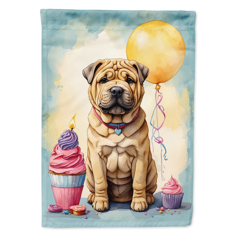Drapeau «Happy Birthday House», Shar Pei