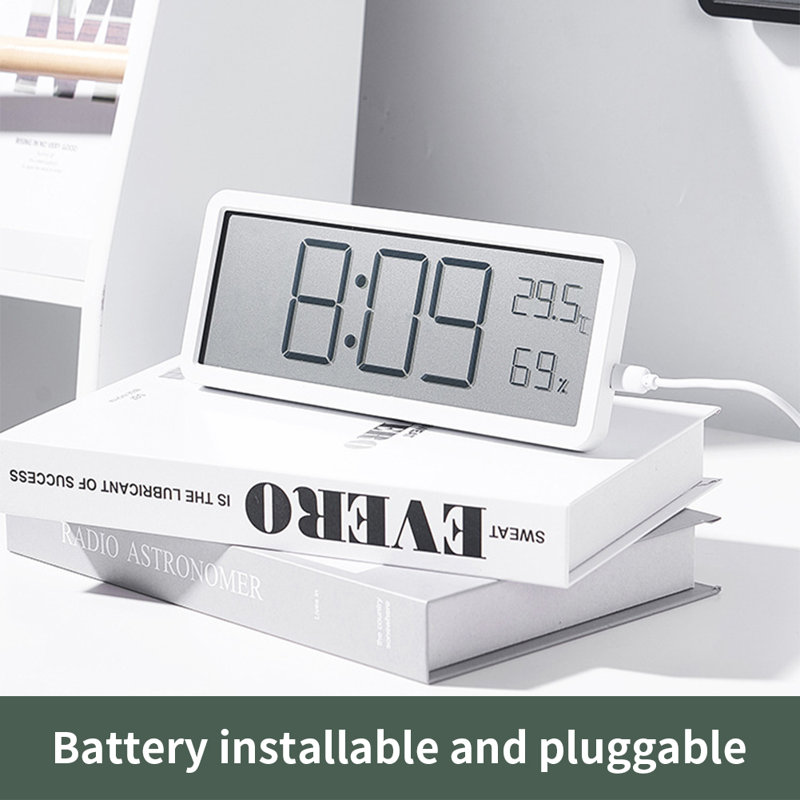 Digital Alarm Clock Lcd Display Multifunctional Temperature Humidity