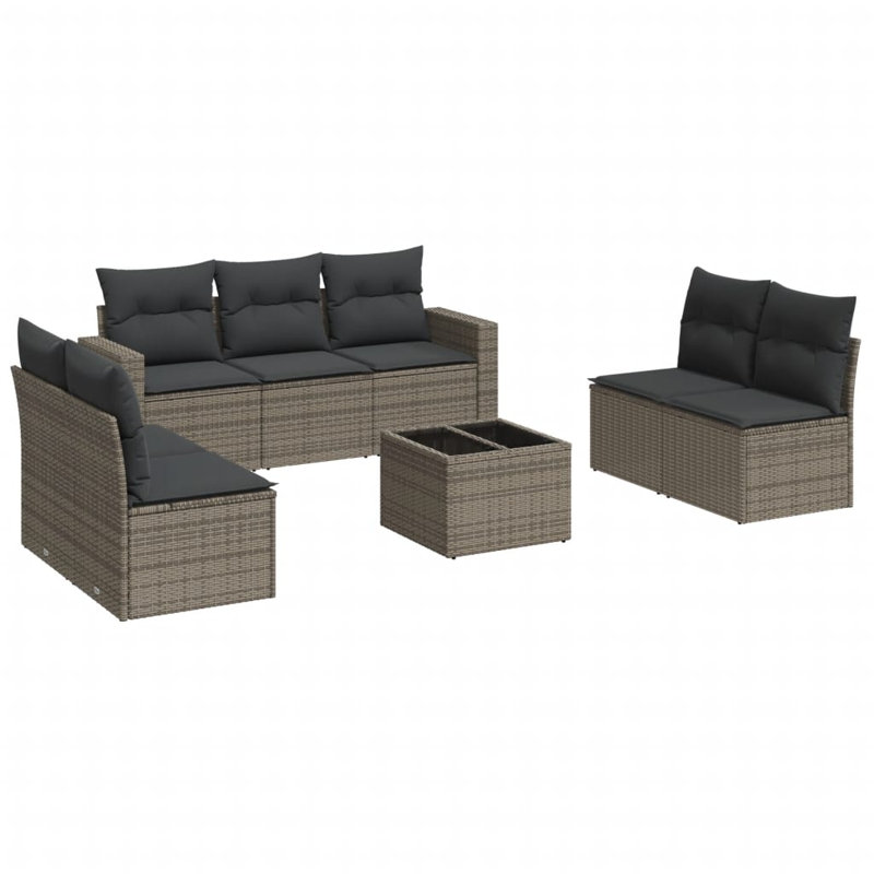 Ensemble de canapé de jardin Vidaxl Gris, gris foncé