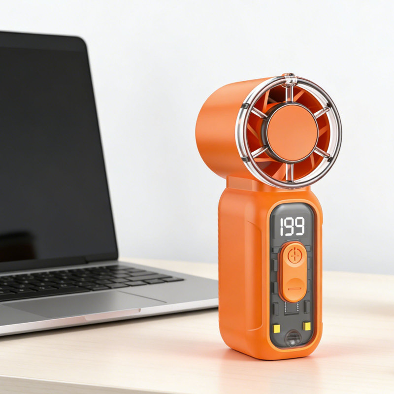 Mini ventilateur portatif à ventilateur USB de grande puissance, compatible avec Kondieu, pour l'extérieur, Orange
