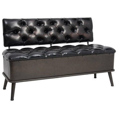 Banc de rangement noir 43,3 pouces