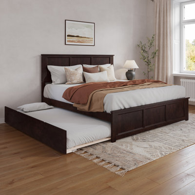 Madison Solid Wood Platform Bed with Matching Footboard and Trundle