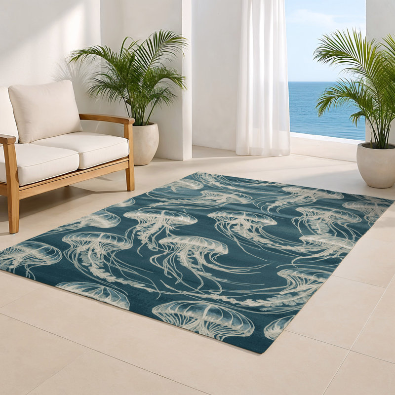 Tapis intérieur et extérieur bleu Nature, Rectangulaire 2 pi x 3 pi