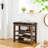 Nordic-Style Bench, Adjustable Height, Brown And Rubberwood, Concealed Storage For Keys Stool, Height-Adjustable, , Shoe Polish