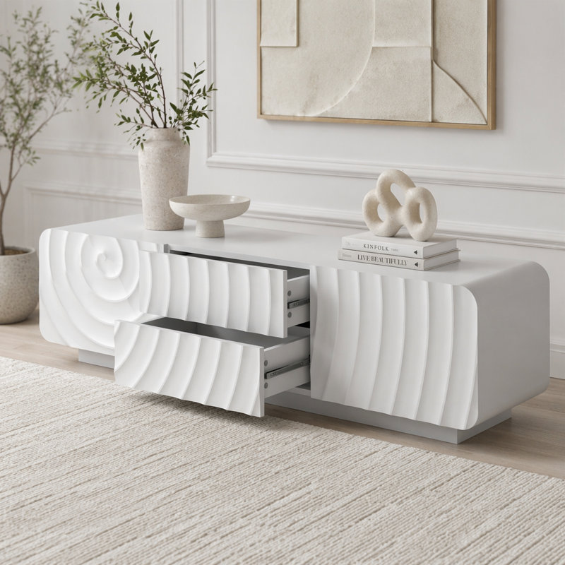 Meuble télé 58 po, White