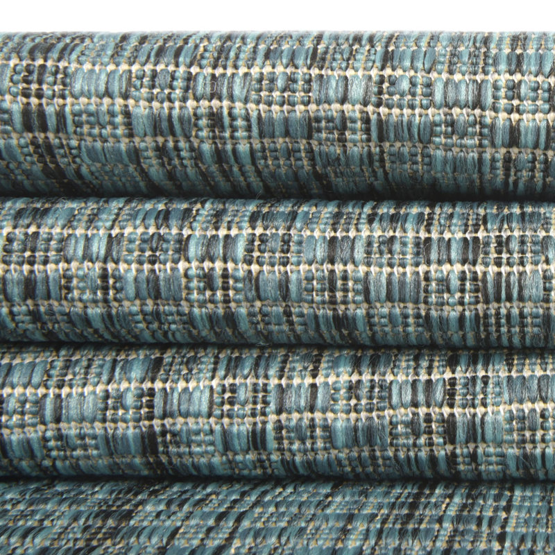Sevim Teal Indoor / Outdoor Area Rug, Oval 5'3" x 8'