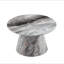 Table basse circulaire en panneau de fibres à densité moyenne - diamètre 23,6 pouces, hauteur 13,7 pouces. Placage texturé gris, texture délicate, adaptable au plateau de table circulaire.-1938212285