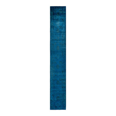 Rochele One-of-a-Kind 2'6" X 16'4" New Age Runner Wool Area Rug Blue