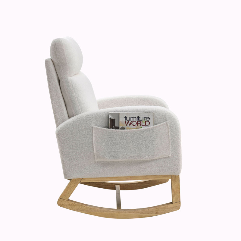 Adeebah Rocking Chair White Teddy Natural