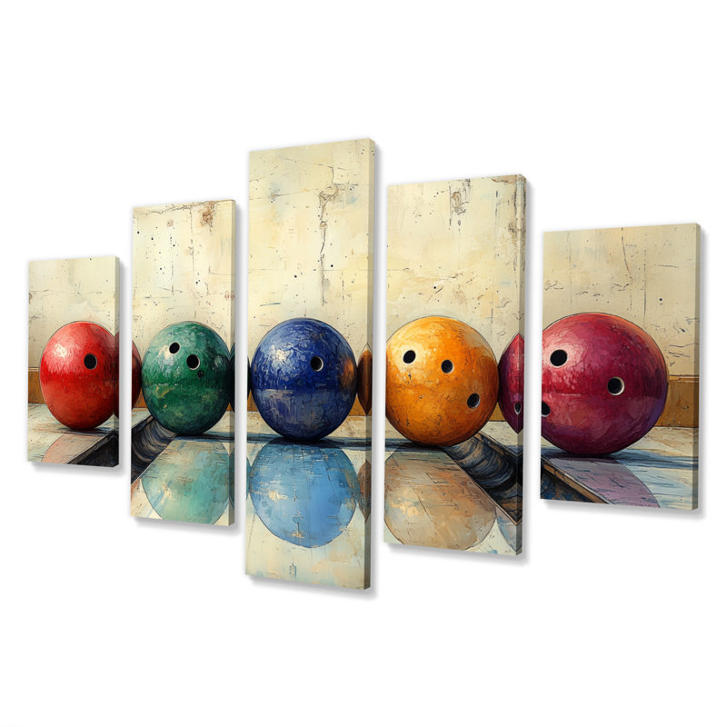 «Bowling Ball Beauty I» - ensemble d'art mural en toile