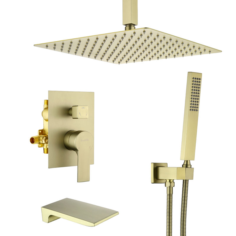 All-In-One Kit with Rough in-Valve, Brushed Gold