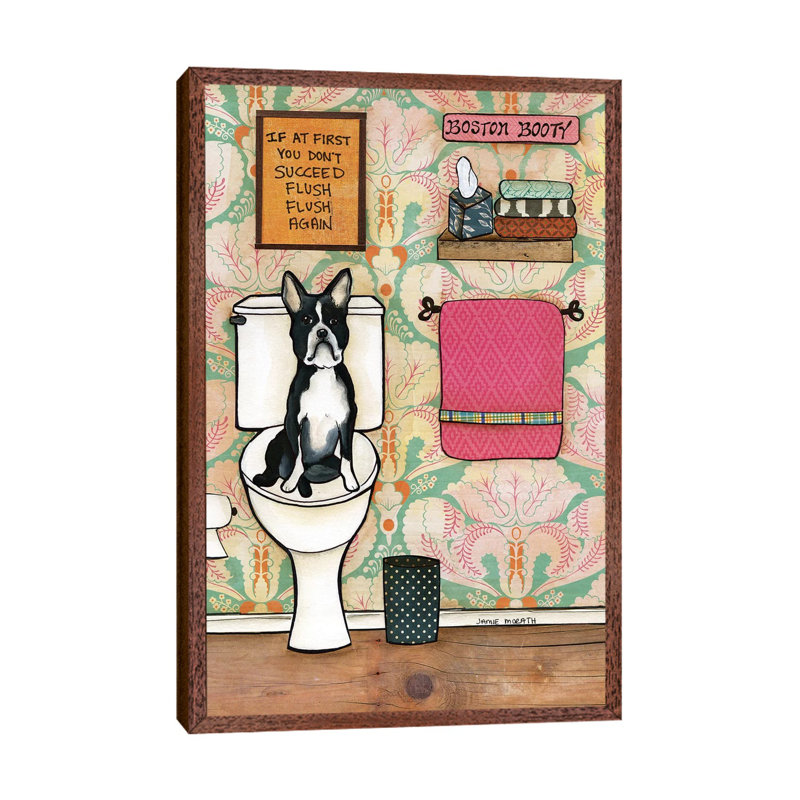Flush Again 1 Piece Painting on Canvas, 66.04 cm H x 45.72 cm W, Classic Brown Wood Framed