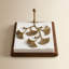 Porte-serviette décoratif en feuille de ginkgo en métal avec base en bois pour un usage domestique
