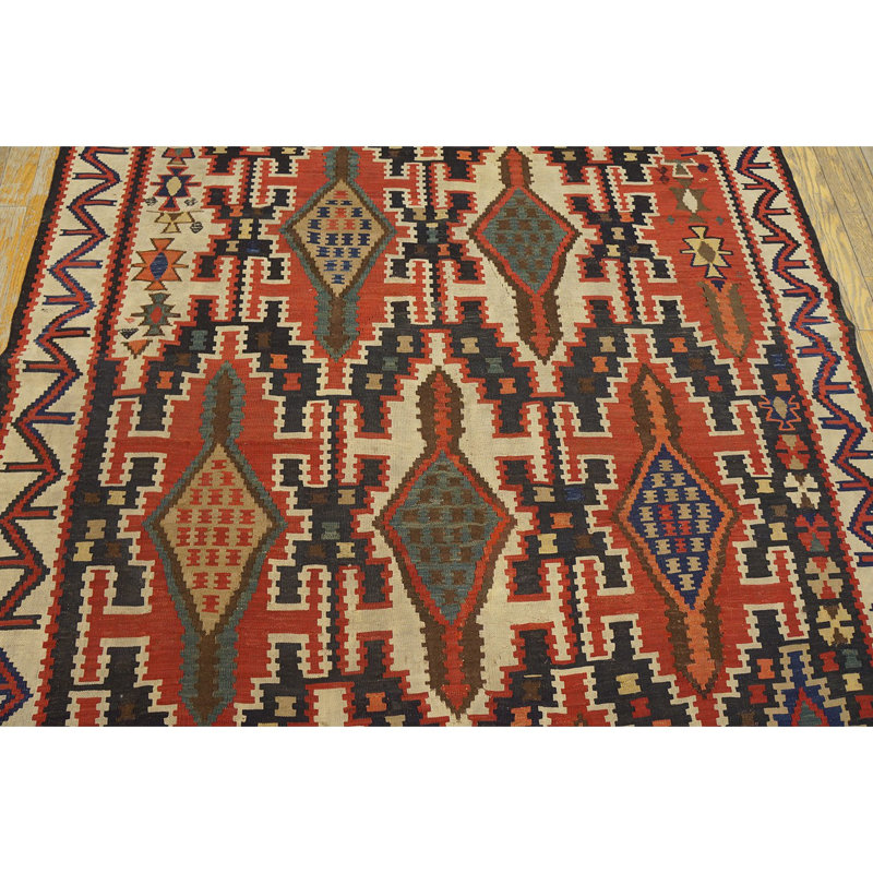 Flatweave Wool Geometric Area Rug