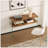MDF Console Table, Big Side Table, Walnut Tempered Glass Desk,Entry Table