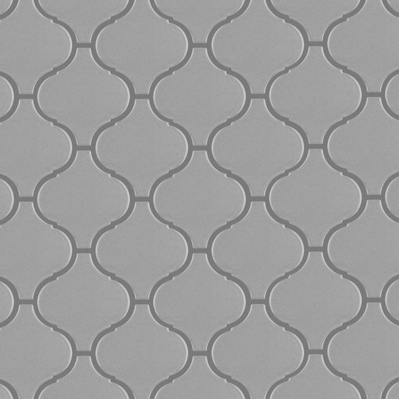 Metro Lantern 9-1/2 " x 10-3/4 " Porcelain Mosaic Floor and Wall Tile, Light Gray Glossy