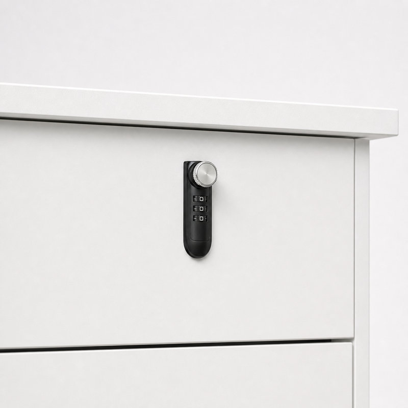 Ensemble de bureau moderne pour 4 personnes avec 4 chaises de bureau ergonomiques, armoires verrouillables et cloisons d'intimité, bureau à cloisons blanc