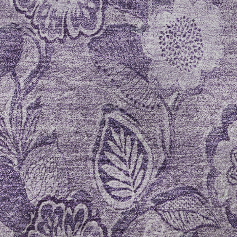 Premium Machine Washable Ralston AMF1939 Floral Rug, Round 8'