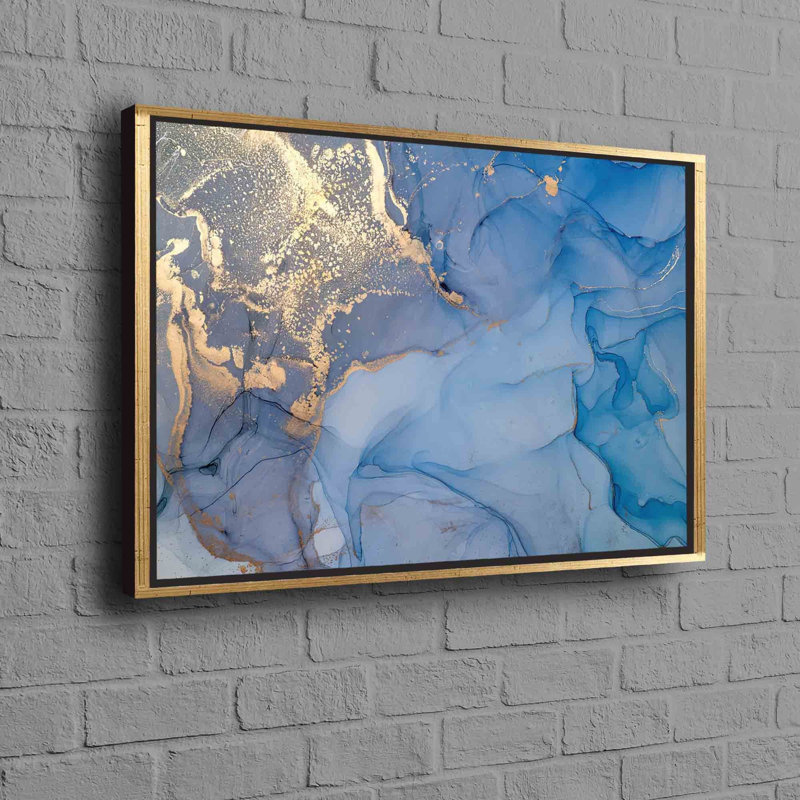 Shimmering Abstract Wall Art For A Luxurious Touch To Your Modern Home Decor, Framed Print without Mat, Gold