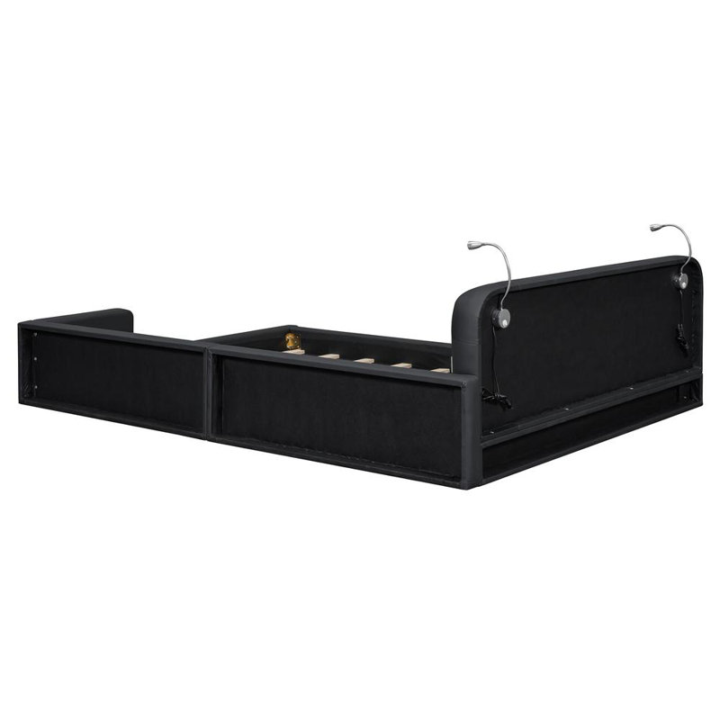 Upholstered Platform Bed, Black