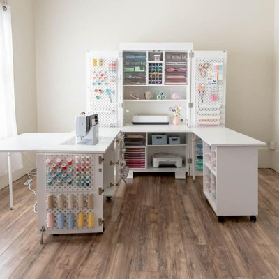 Dreamsuite All-In-One Craft Storage & Workstation Bundle – Dreambox Center + Dreamstation + Dreamcart | Modular Sewing & Crafting Organizer