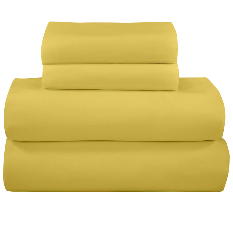 Royale Linens 300 Thread Count 100% Long Staple Combed Cotton Sheet Set - 4 Piece Bed Sheets - 1 Fitted, 1 Flat & 2 Pillow cases - Soft Cool & Crisp Sheet Set