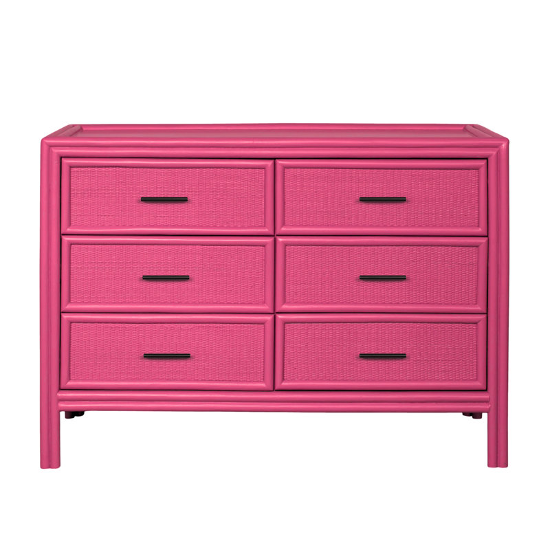 Aruba 6 - Drawer Dresser, Hot Pink