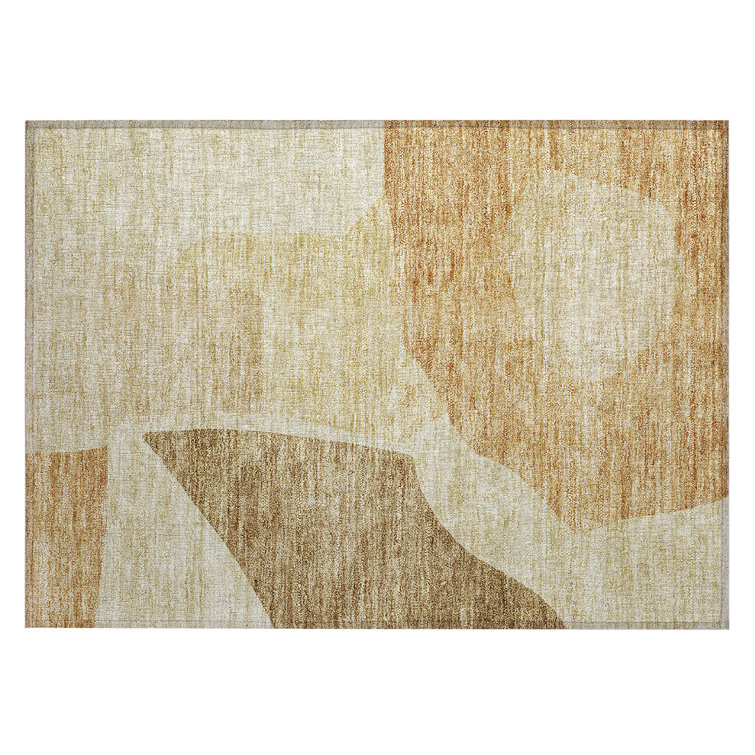 Yaret Washable Abstract Indoor / Outdoor Rug