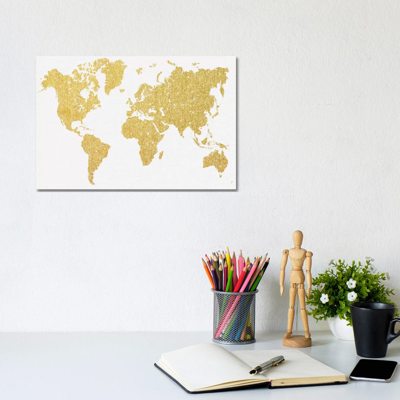 Carte dorée - giclée sur toile tendue avec châssis