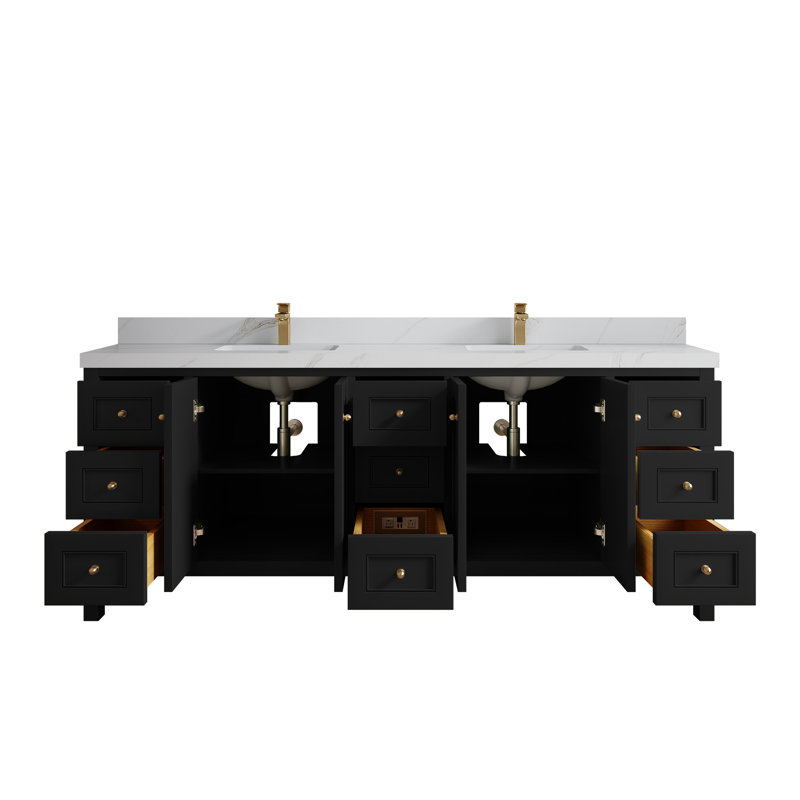 84 po Nashville X P 22 po De salle de bain Quartz, Sienne Calacatta