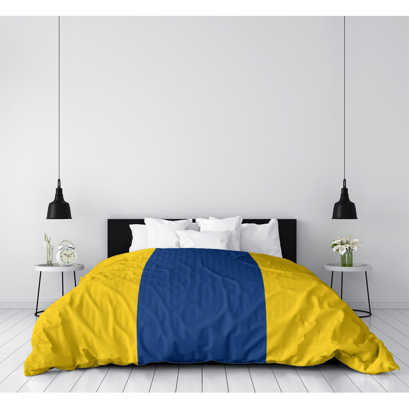  Housse de couette simple Arizona Football Stripes, Or / Bleu, Housse de couette pour très grand lit