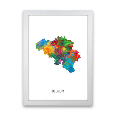 Belgium Watercolour Map by Michael Tompsett - Print