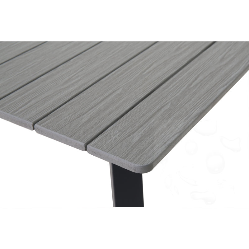 Table de salle à manger d'extérieur pliante, H 28,3 po x l 70 po x P 33 po, Gris / Noir, Fer
