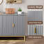 Buffet 47,2 po cannelé avec armoire de rangement, buffet de cuisine moderne avec tablettes réglables, meuble-buffet console média-851485670
