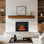 Insertion de foyer électrique 33 "avec son craquelé, porte vitrée et moustiquaire Puraflame Breena, 750 / 1500W, noir