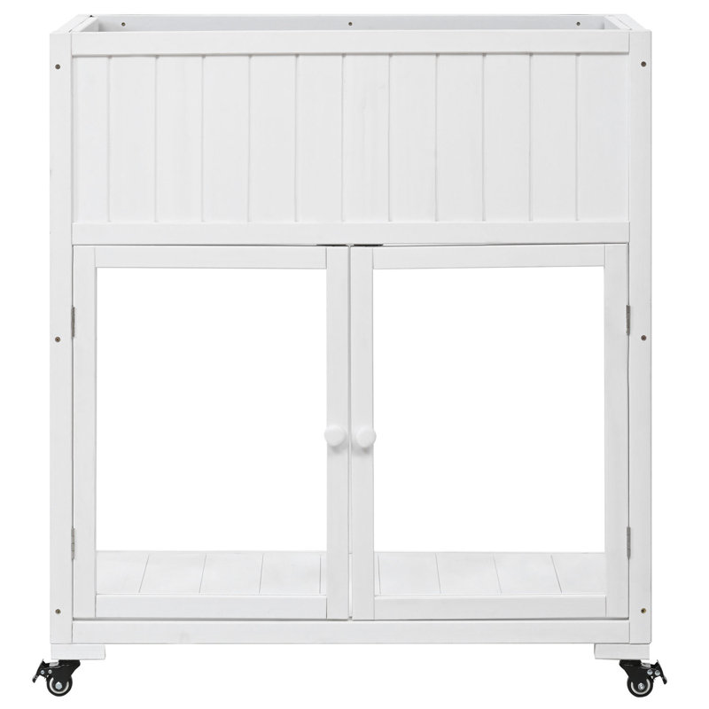 Jardinière surélevée surélevée pour l'intérieur et l'extérieur avec roues, Blanc