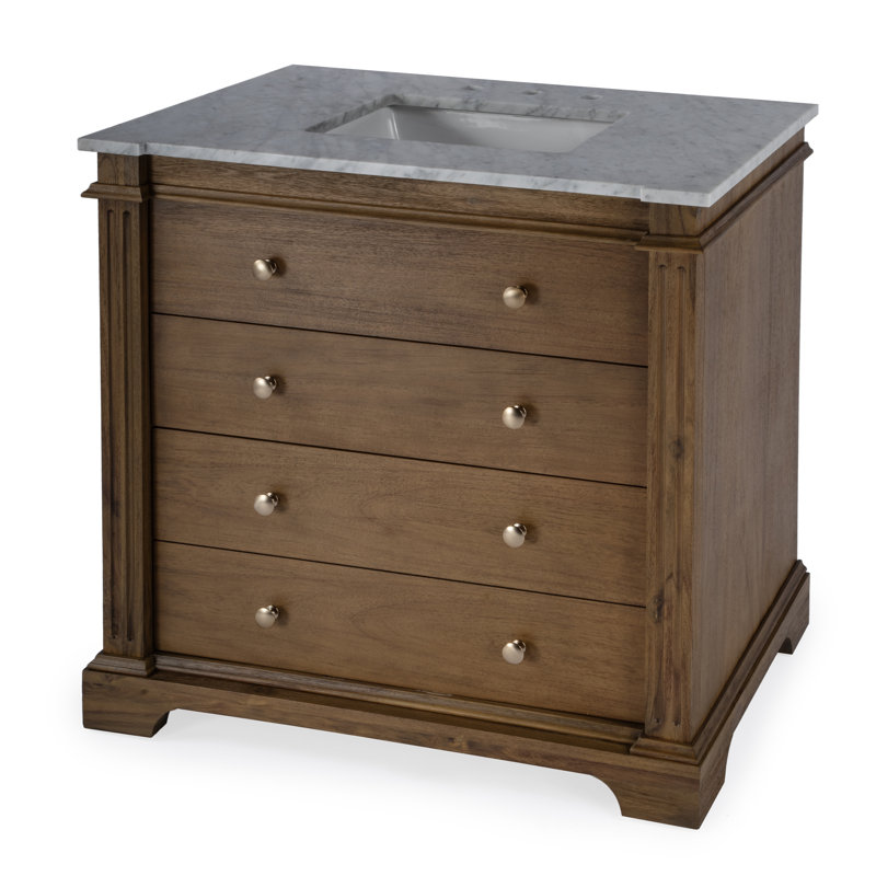 Ensemble de meuble-lavabo simple 36 po Garza, Brun