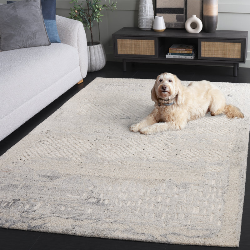 Harvest 105 Hand Tufted Wool; Cotton Abstract Rug, Rectangle 4' x 6'