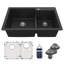 Ensemble d'évier de cuisine à double cuve à montage sur le dessus 60/40 Karran Quartz 33 "X 22"-54821670