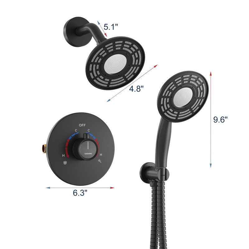 Classic Model 2-Function Shower System with Rough in-Valve, Matte Black
