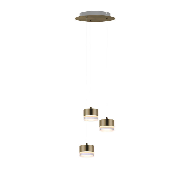 Barnsdall 3 - Light Cluster Pendant, Brushed Brass