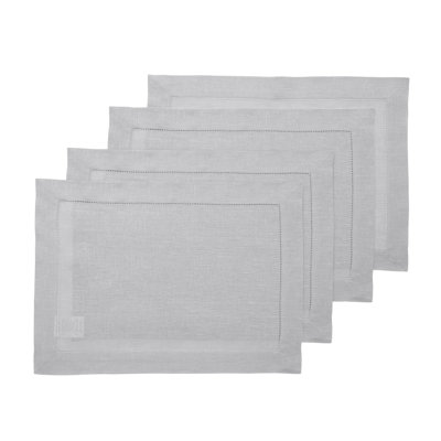100% Pure Linen Hemstitch Placemats - Classic Hemstitch