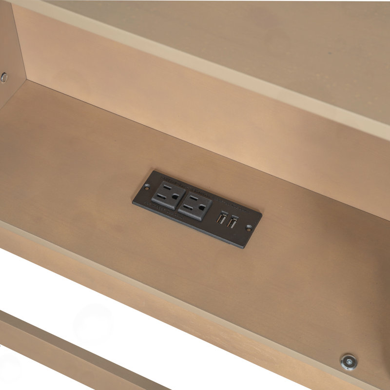 Lit sur pied avec ports USB, Brun