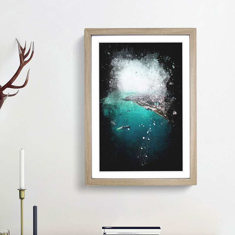 Birds Eye View of Turkey - Picture Frame Graphic Art Print, Oak Framed, 87cm H x 62cm W x 2cm D