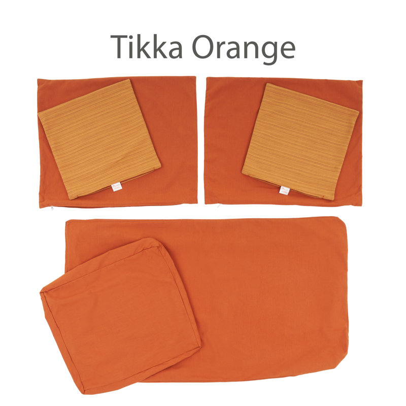 Outdoor Sunbrella Loveseat Cushion Cover, Tikka Orange Sunbrella®