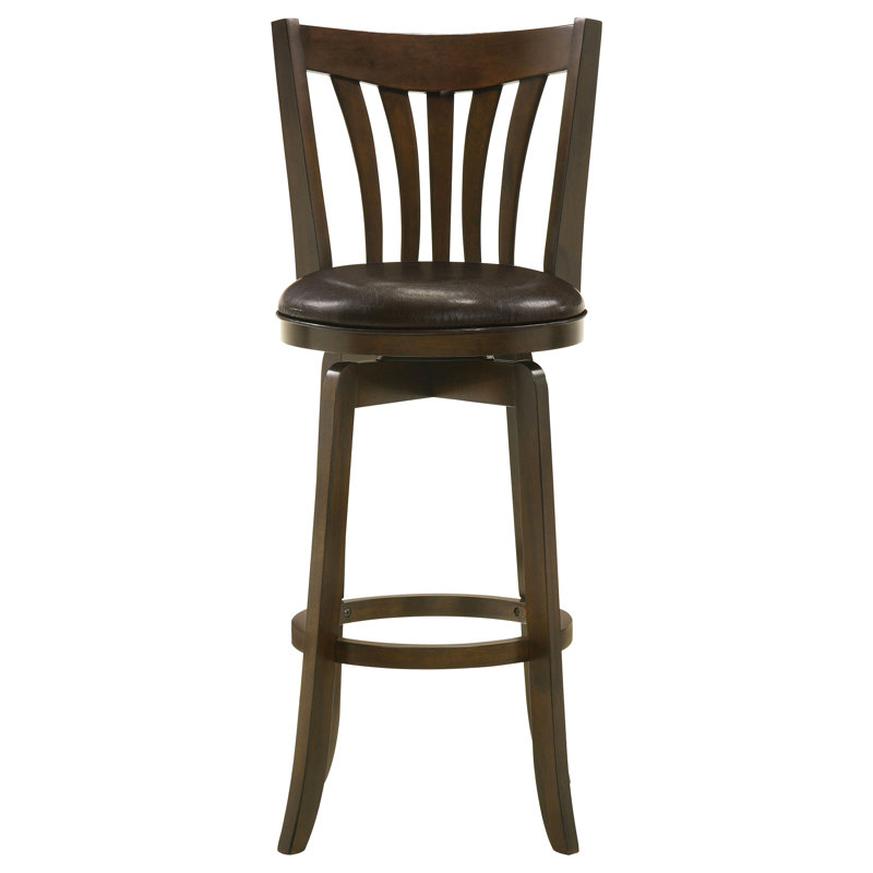 Chaise de bar pivotante en cerisier foncé